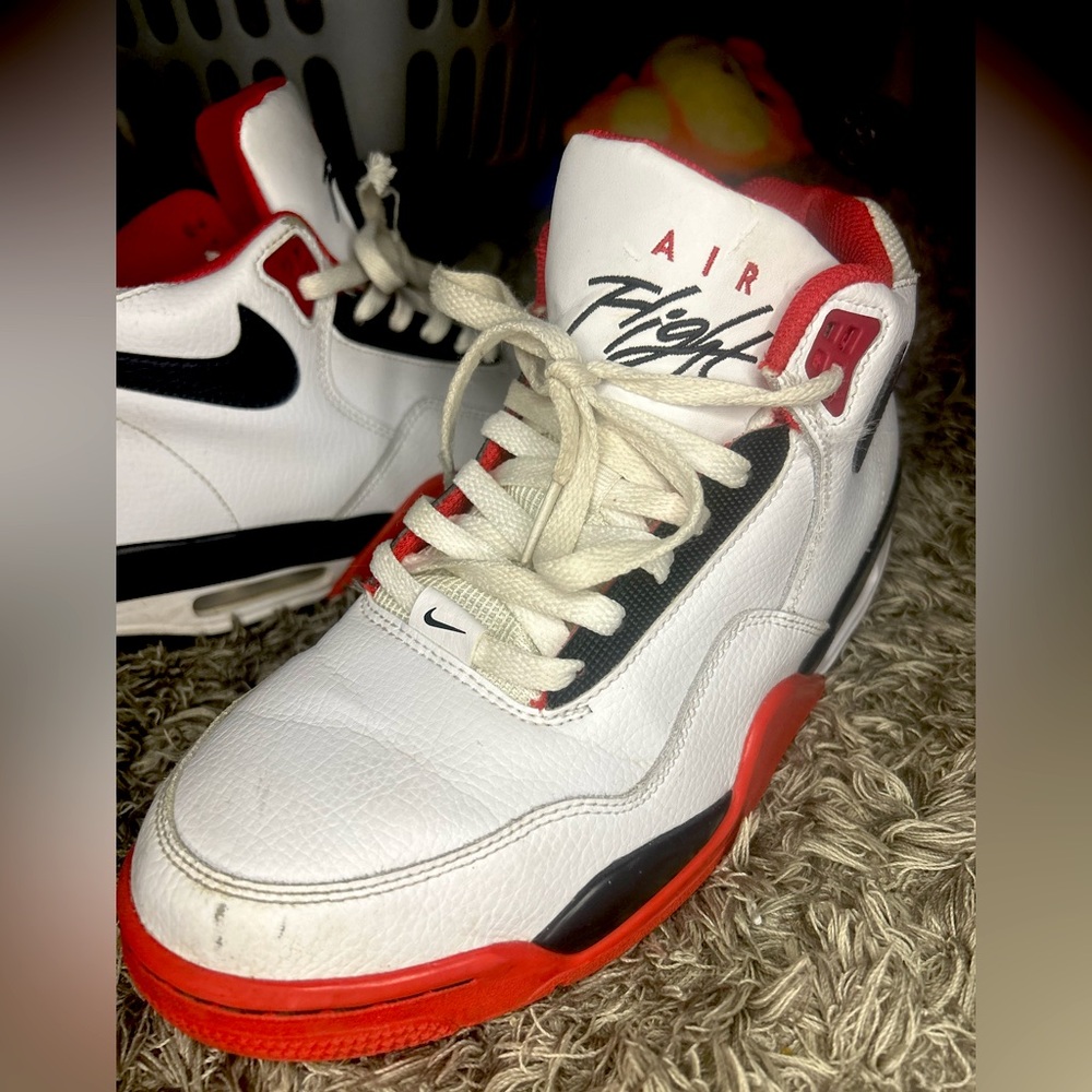 Nike Air Flight White and Red Sneakers